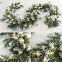 Guirlande de Noël avec Éclairage LED - Décoration Festive en Pin Artificiel
