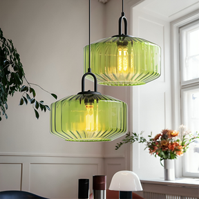 Lampe Pendante en Verre Coloré - Design Bauhaus et Ambiance Chaleureuse