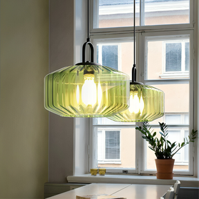 Lampe Pendante en Verre Coloré - Design Bauhaus et Ambiance Chaleureuse