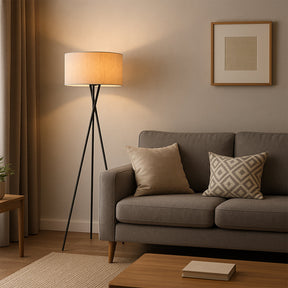 Lampe de Sol en Soie - Élégance Contemporaine et Atmosphère Chaleureuse