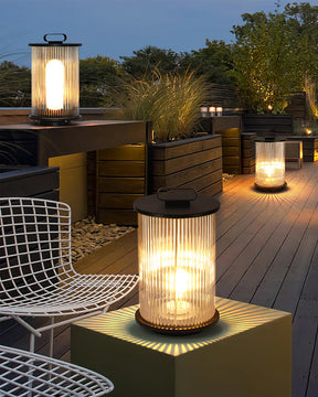Lampe de Jardin Solaire en Verre - Éclairage Élégant et Résistant aux Intempéries