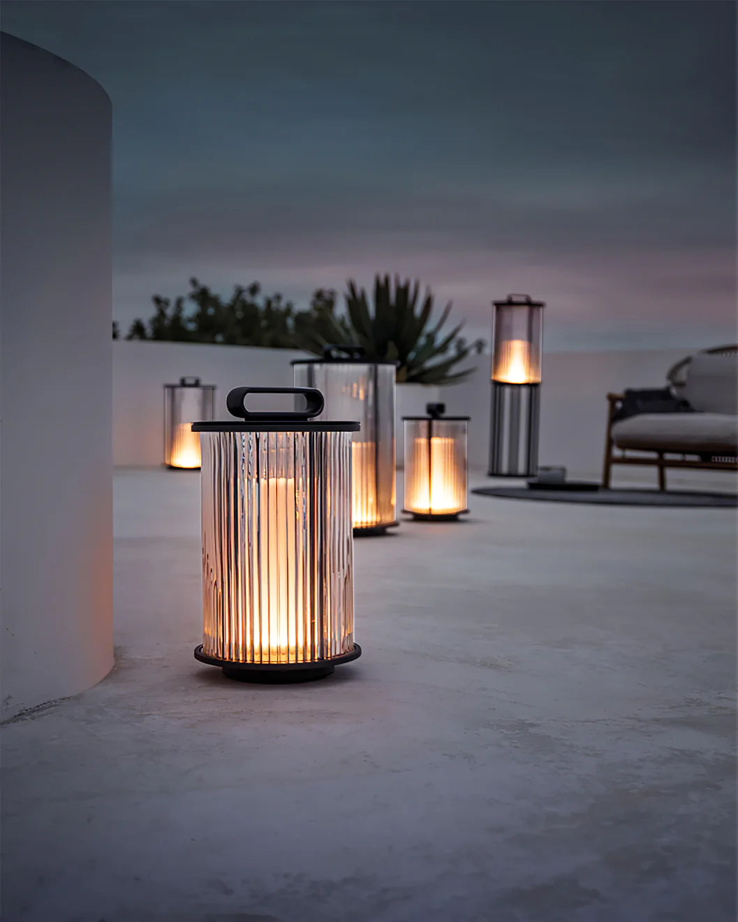 Lampe de Jardin Solaire en Verre - Éclairage Élégant et Résistant aux Intempéries