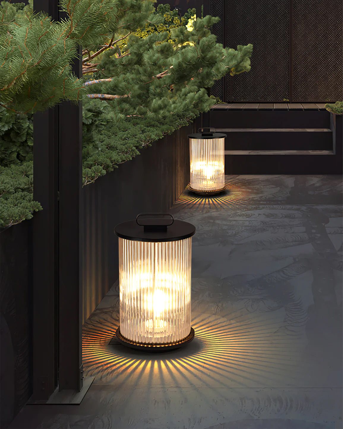Lampe de Jardin Solaire en Verre - Éclairage Élégant et Résistant aux Intempéries