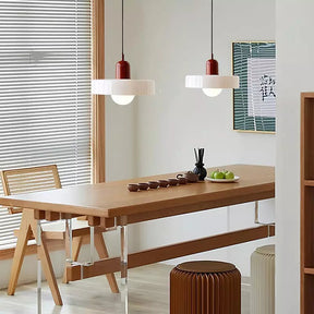Lampe Pendante Bauhaus en Verre Coloré - Élégance Géométrique et Ambiance Chaleureuse