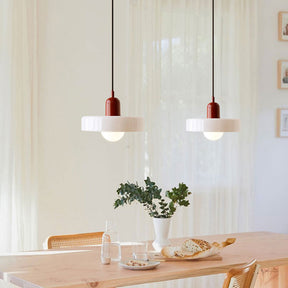 Lampe Pendante Bauhaus en Verre Coloré - Élégance Géométrique et Ambiance Chaleureuse