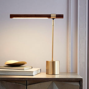 Lampe de Bureau Élégante et Réglable - Design Chic en Bois et Métal