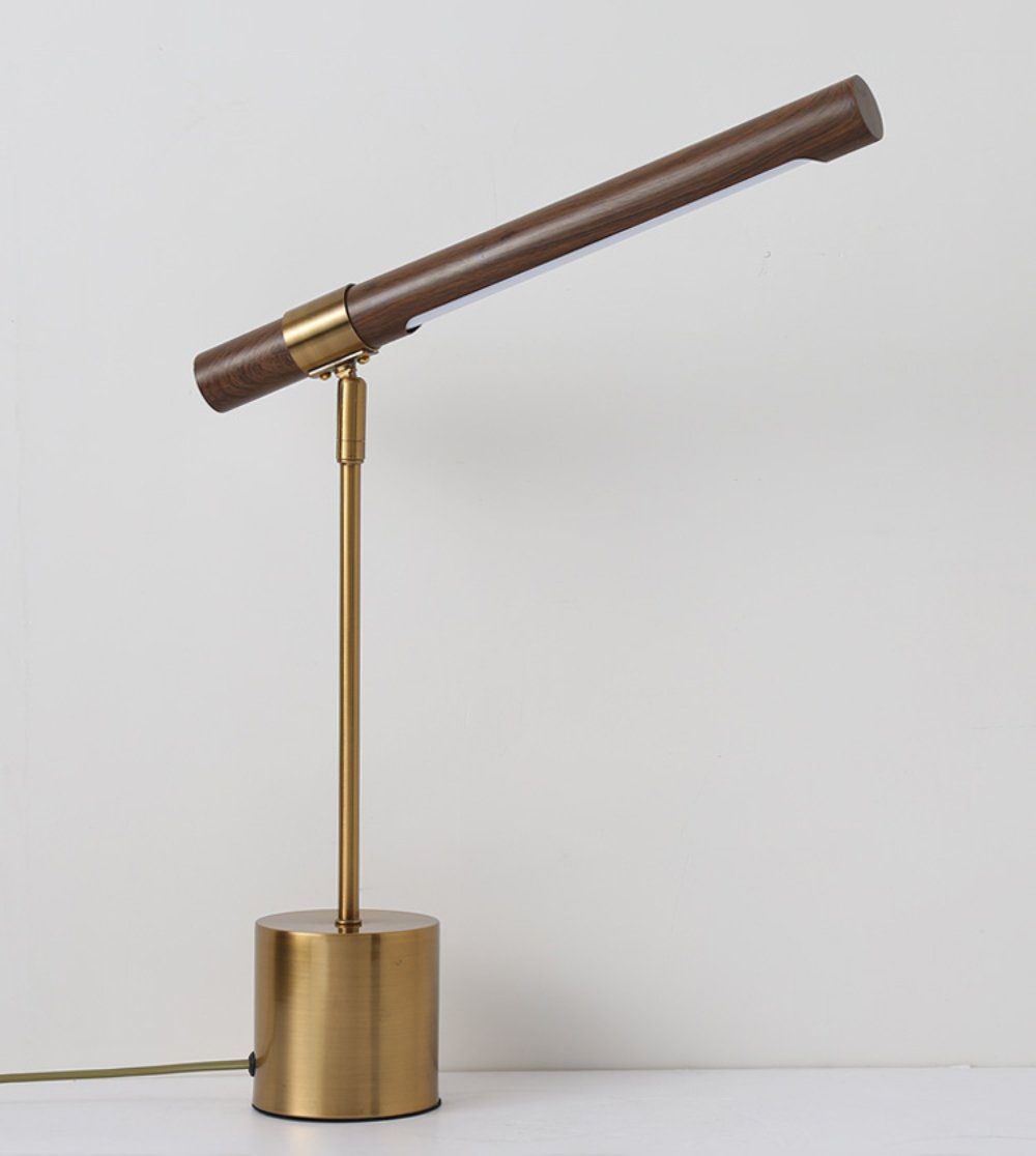 Lampe de Bureau Élégante et Réglable - Design Chic en Bois et Métal