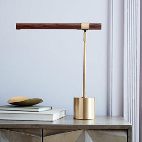 Lampe de Bureau Élégante et Réglable - Design Chic en Bois et Métal