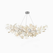 Lustre Ginkgo Contemporain en Verre - Éclairage LED Élégant et Réglable