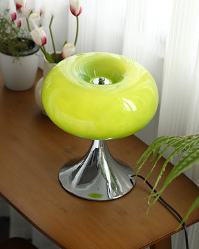 Lampe Contemporaine en Verre et Métal - Design Unique et Éclairage LED Économe