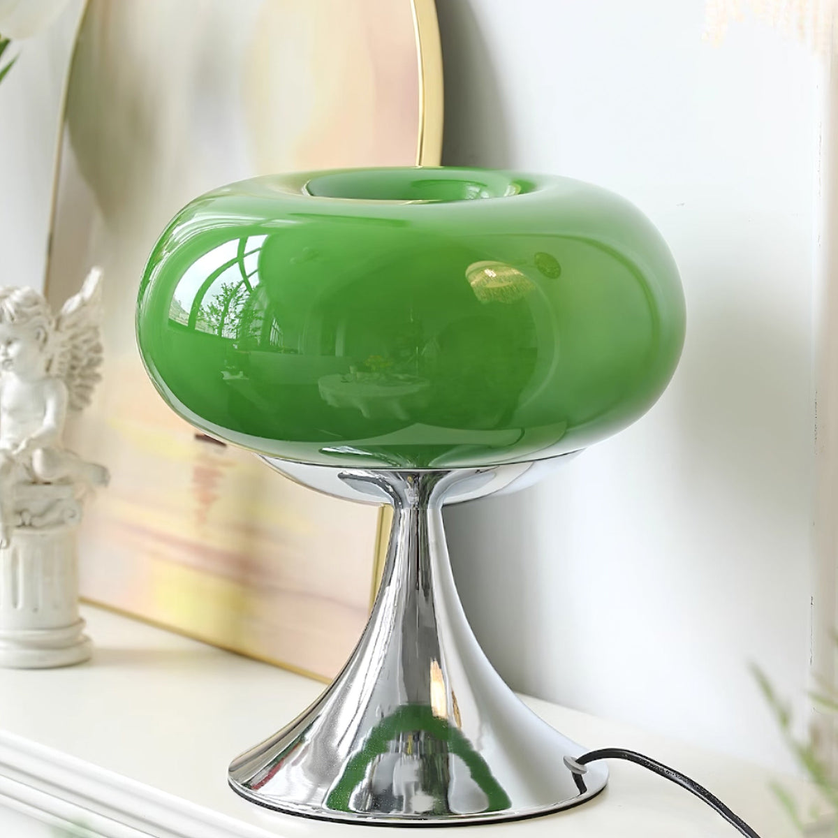 Lampe Contemporaine en Verre et Métal - Design Unique et Éclairage LED Économe