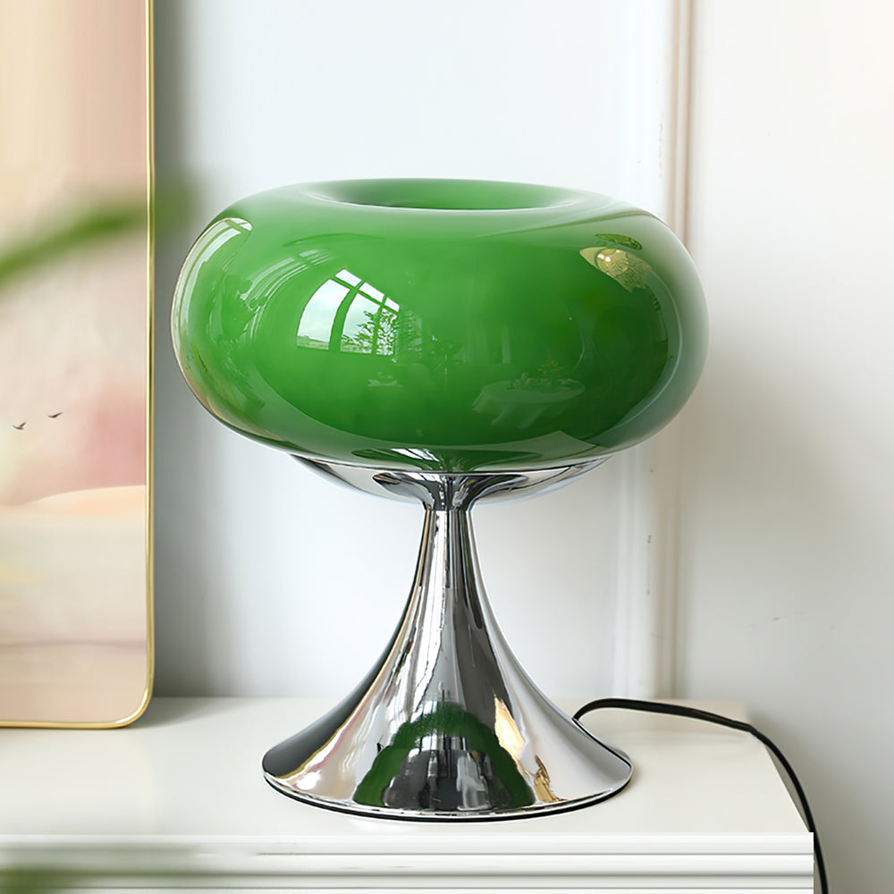 Lampe Contemporaine en Verre et Métal - Design Unique et Éclairage LED Économe