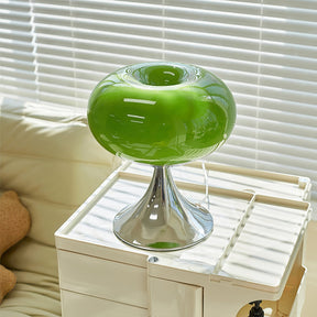 Lampe Contemporaine en Verre et Métal - Design Unique et Éclairage LED Économe