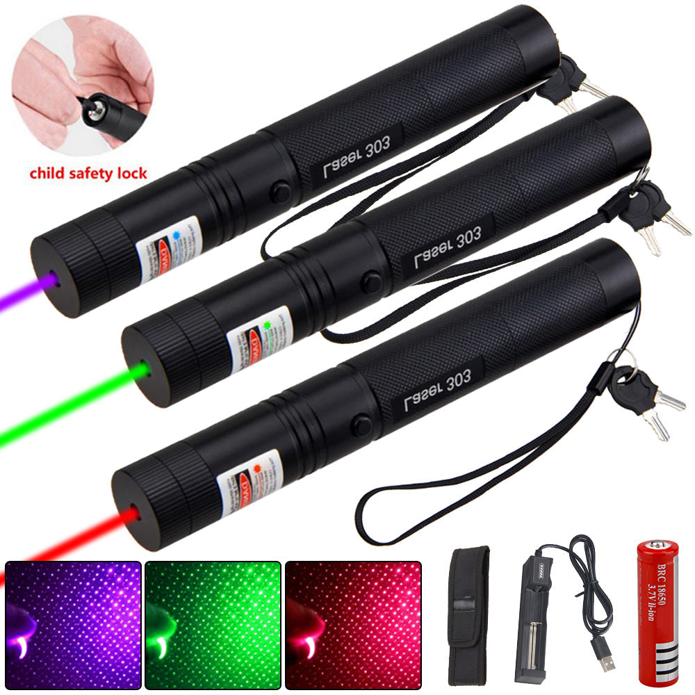 Pointeur Laser Longue Portée - Rechargeable et Sécurisé pour Extérieur