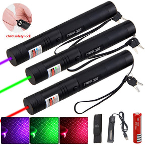 Pointeur Laser Longue Portée - Rechargeable et Sécurisé pour Extérieur