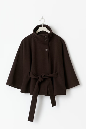 Manteau Cape Élégant pour Femmes - Chic et Pratique avec Col Haut