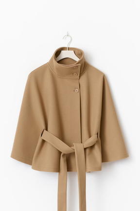 Manteau Cape Élégant pour Femmes - Chic et Pratique avec Col Haut