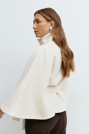 Manteau Cape Élégant pour Femmes - Chic et Pratique avec Col Haut