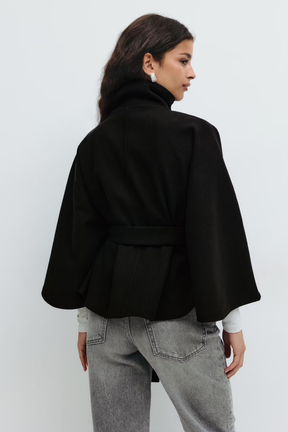 Manteau Cape Élégant pour Femmes - Chic et Pratique avec Col Haut