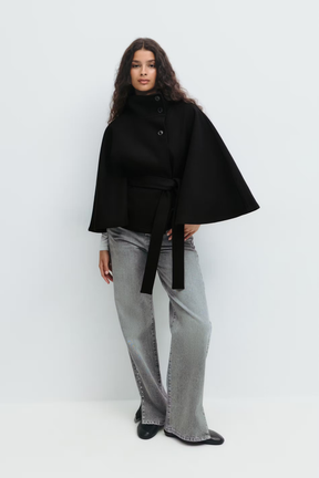 Manteau Cape Élégant pour Femmes - Chic et Pratique avec Col Haut