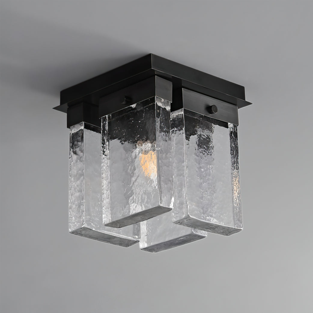 Plafonnier en Laiton et Verre - Éclairage Luxueux et Élégant