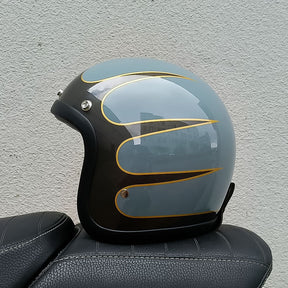 Casque de Moto Vintage Sécurisé - Léger et Confortable pour Longues Balades