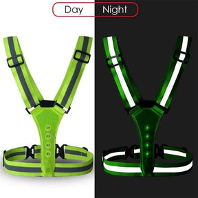 Gilet de Sécurité LED Ajustable | Visibilité Maximale pour Entraînements Nocturnes