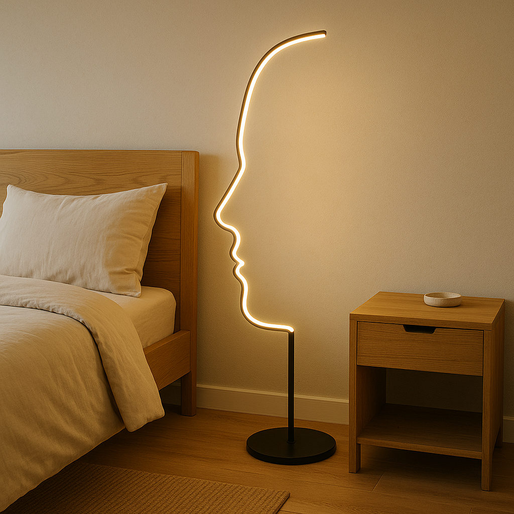 Lampe de Sol Moderne avec LED - Design Sculptural et Élégance Contemporaine