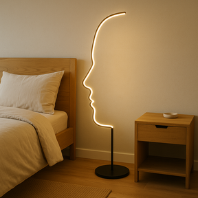 Lampe de Sol Moderne avec LED - Design Sculptural et Élégance Contemporaine