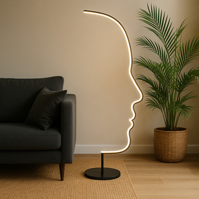 Lampe de Sol Moderne avec LED - Design Sculptural et Élégance Contemporaine