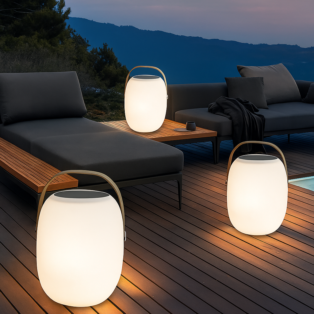 Lampe Solaire Portable pour Patio - Éclairage Écologique et Élégant
