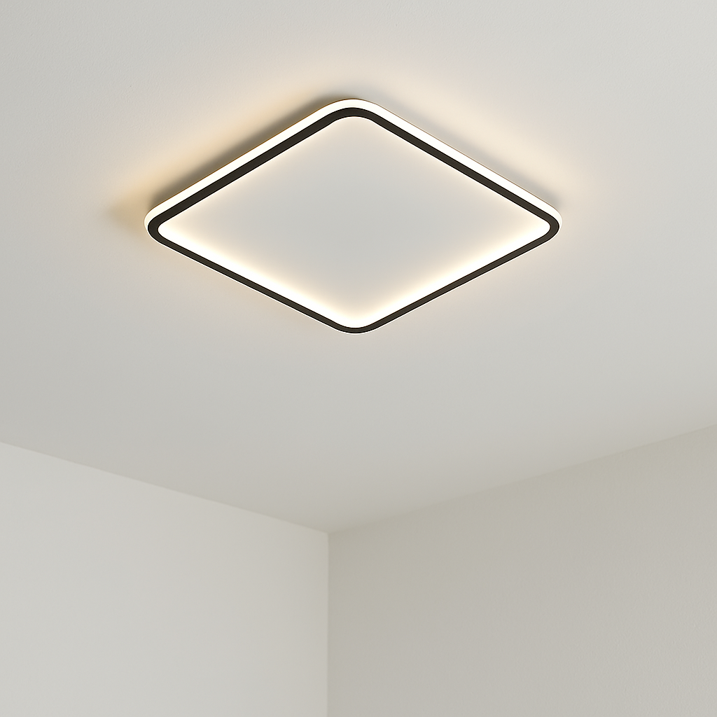 Lampe de Plafond Carrée Scandinave - Éclairage Ambiant Élégant et Apaisant