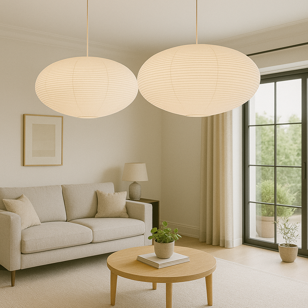 Lampe Suspendue en Papier Wabi - Élégance Vintage et Atmosphère Chaleureuse