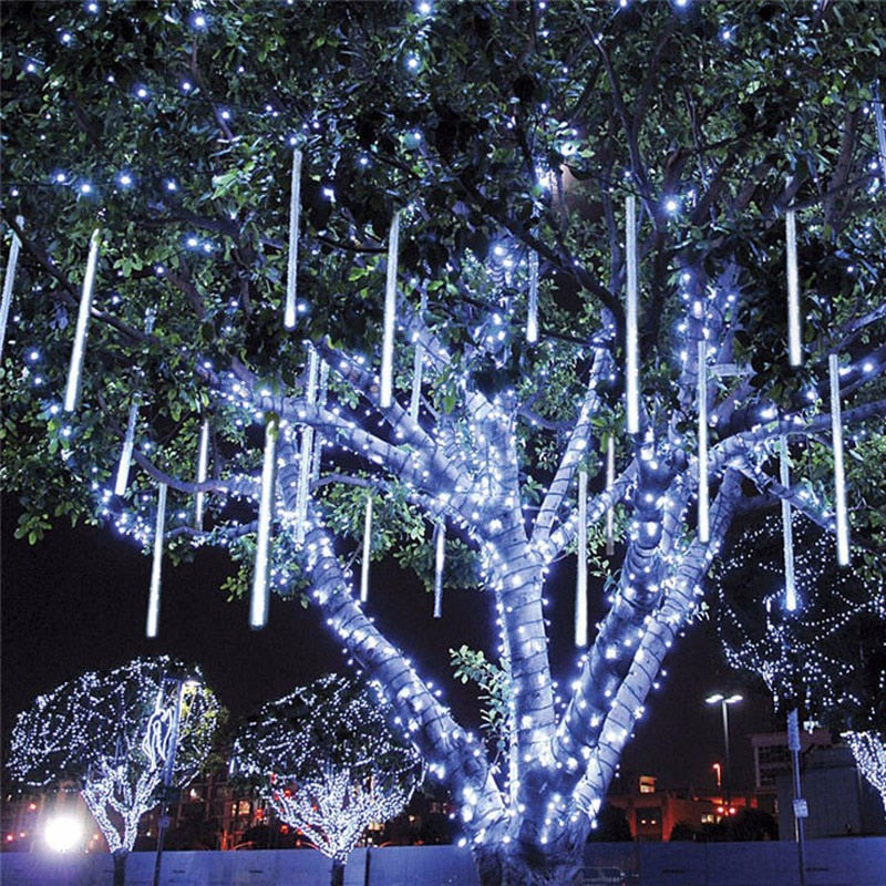 Lumières LED Météores Étanches - Effet Magique pour Décor Extérieur