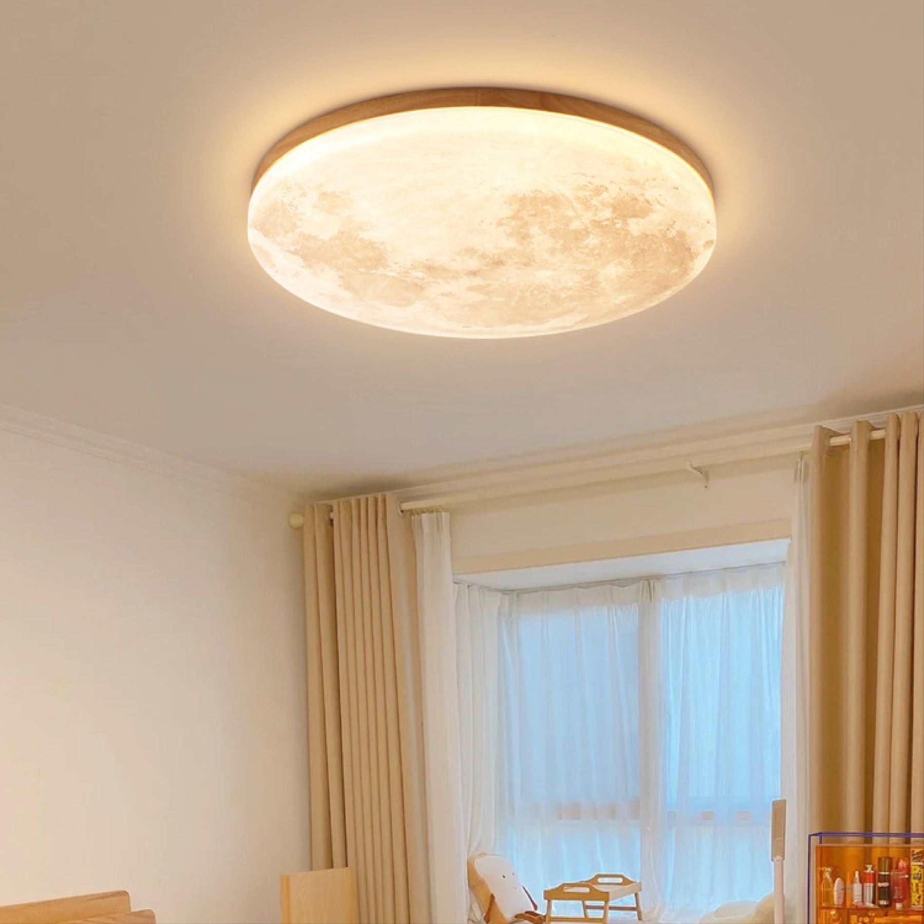 Lampe de Plafond Lune Dimmable - Ambiance Chaleureuse et Éclatante
