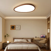 Lampe de Plafond en Bois Sombre - Élégance Minimaliste et Ambiance Chaleureuse