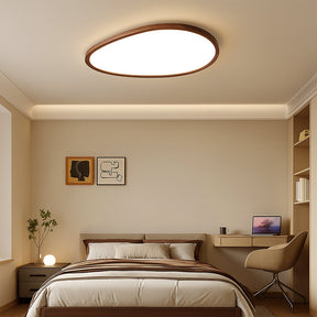 Lampe de Plafond en Bois Sombre - Élégance Minimaliste et Ambiance Chaleureuse