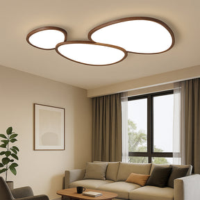Lampe de Plafond en Bois Sombre - Élégance Minimaliste et Ambiance Chaleureuse