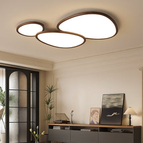 Lampe de Plafond en Bois Sombre - Élégance Minimaliste et Ambiance Chaleureuse