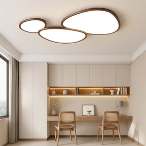 Lampe de Plafond en Bois Sombre - Élégance Minimaliste et Ambiance Chaleureuse