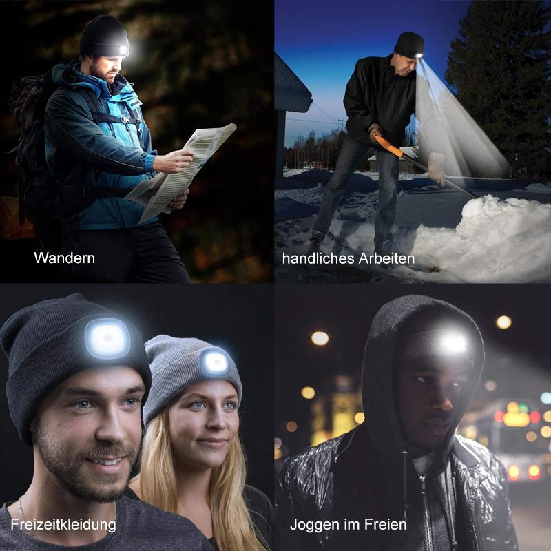 Bonnet LED Rechargeable pour Activités Extérieures - Chaud, Pratique et Confortable