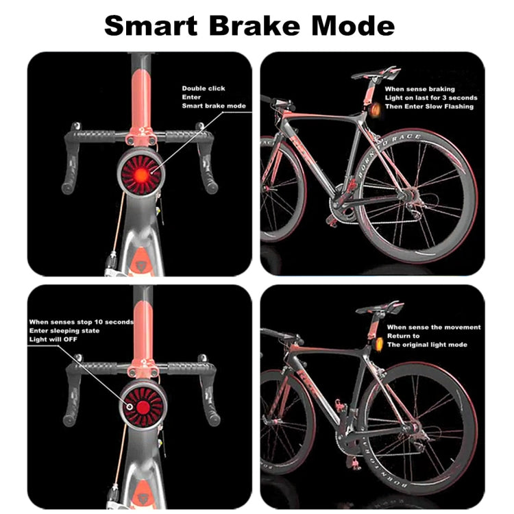 Feu Arrière de Vélo Intelligent - Rechargeable USB avec Capteur de Mouvement