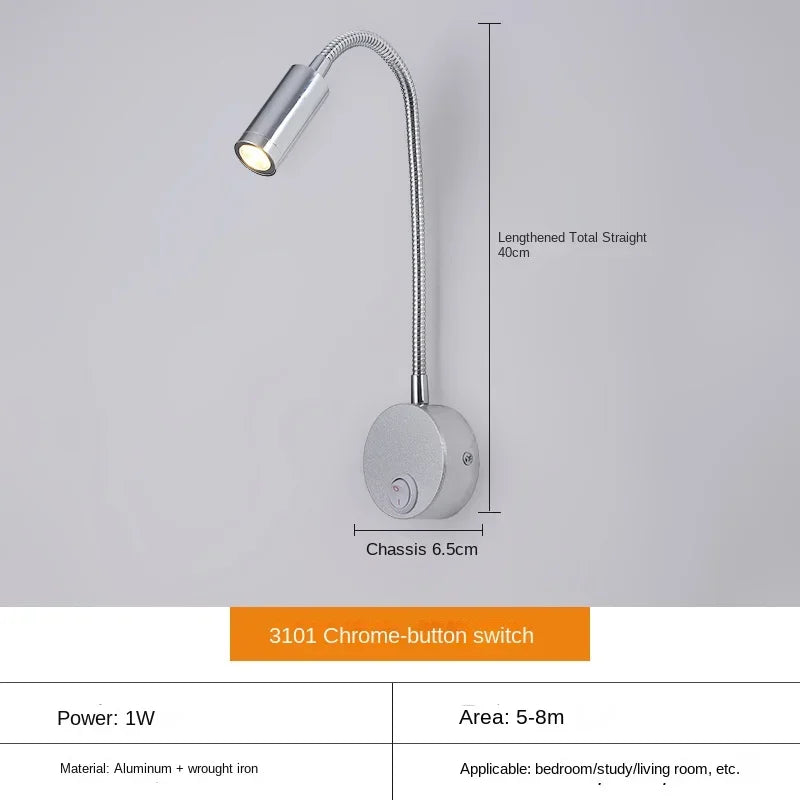 Applique Murale LED Ajustable - Éclairage Ciblé pour Lecture et Bureau