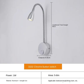 Applique Murale LED Ajustable - Éclairage Ciblé pour Lecture et Bureau