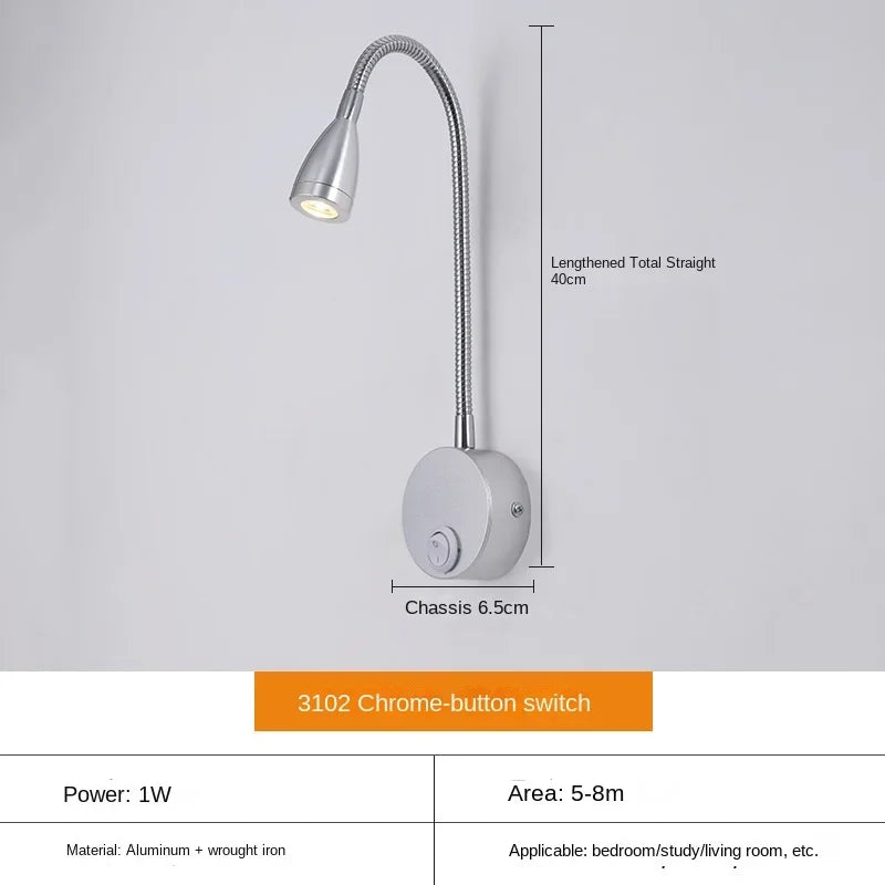 Applique Murale LED Ajustable - Éclairage Ciblé pour Lecture et Bureau
