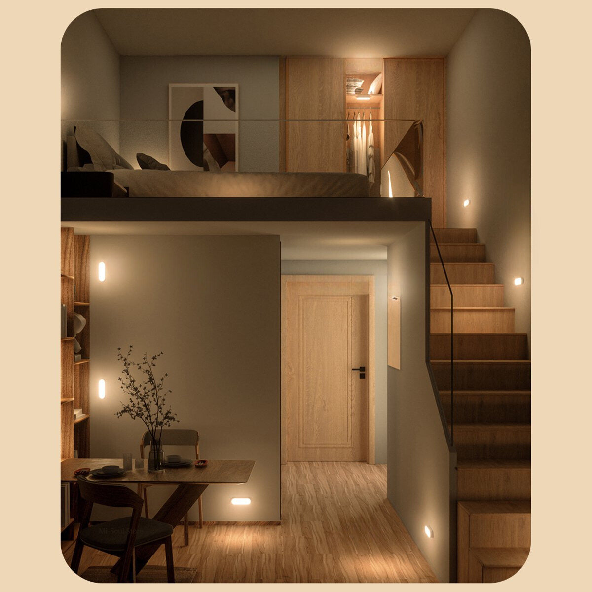 Applique Murale LED Rechargeable - Détection de Mouvement et Design Élégant