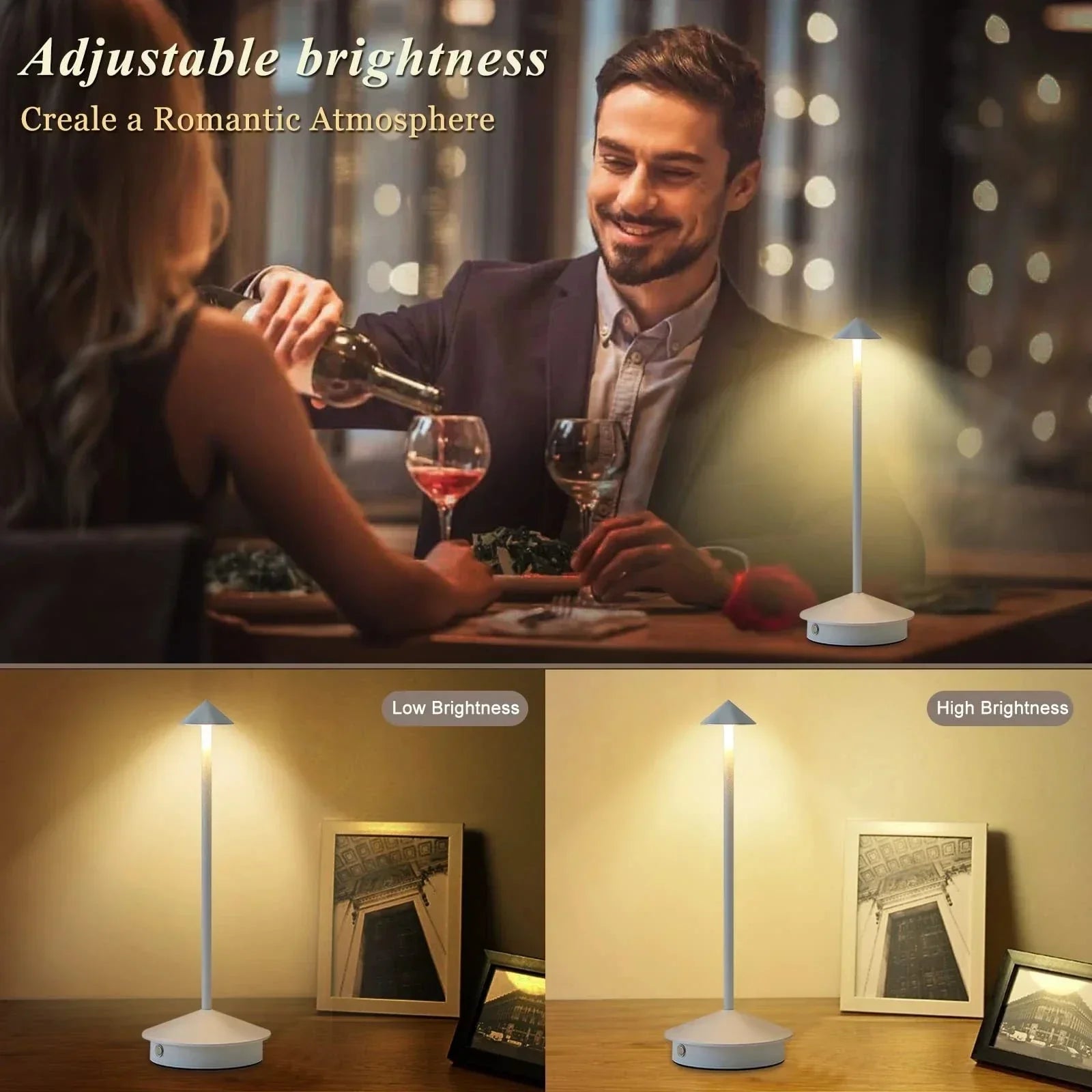 Lampe de Table Tactile Rechargeable - Éclairage Pratique et Élégant