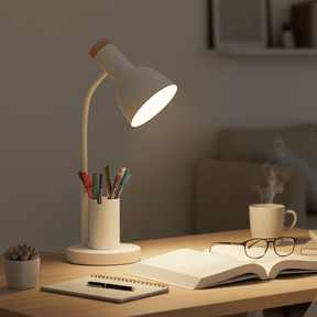 Lampe de Bureau LED Moderne | Support à Stylo et Trois Modes de Couleur