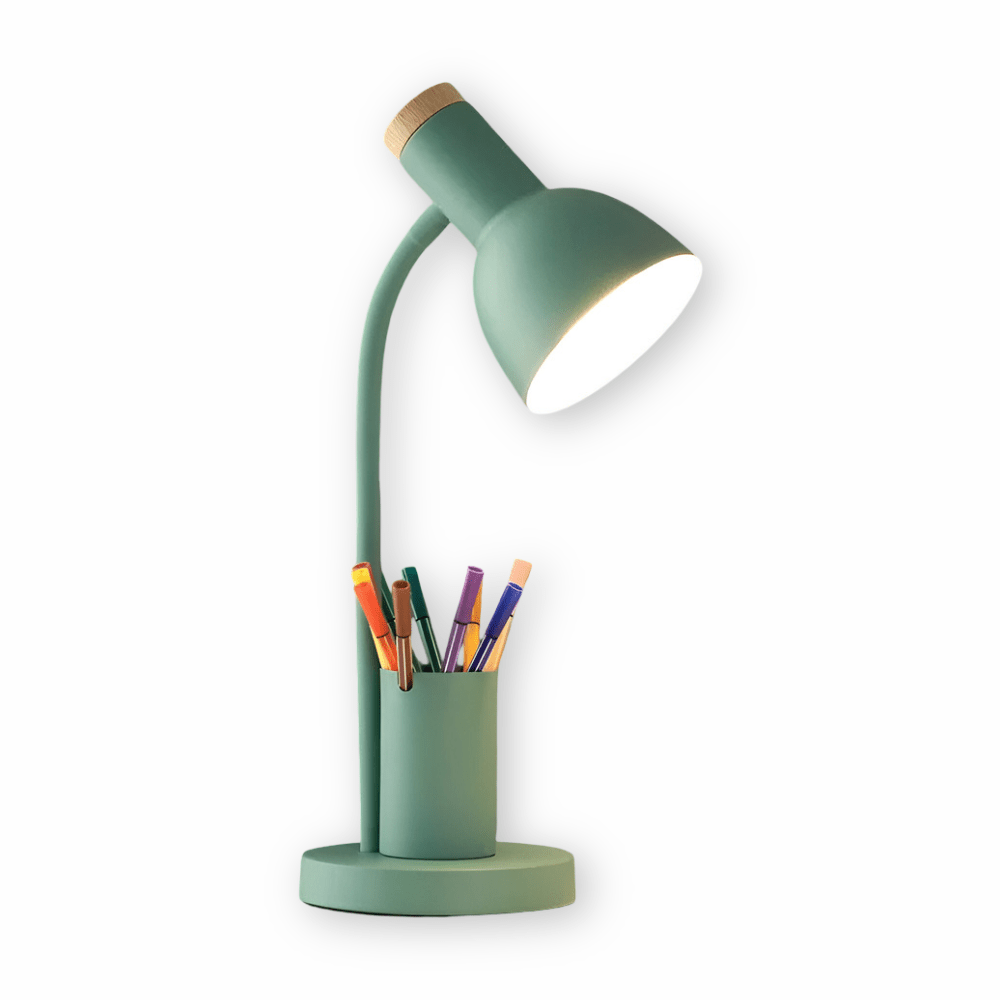 Lampe de Bureau LED Moderne | Support à Stylo et Trois Modes de Couleur