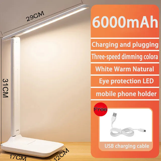 Lampe de Bureau LED Rechargeable - Commande Tactile et Protection des Yeux